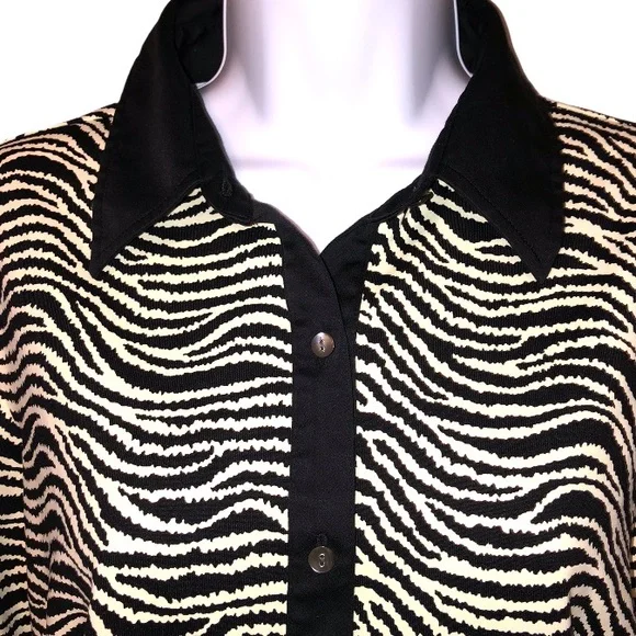 J. McLaughlin Betty Shirt Zebra Print Excellent - Picture 2 of 9